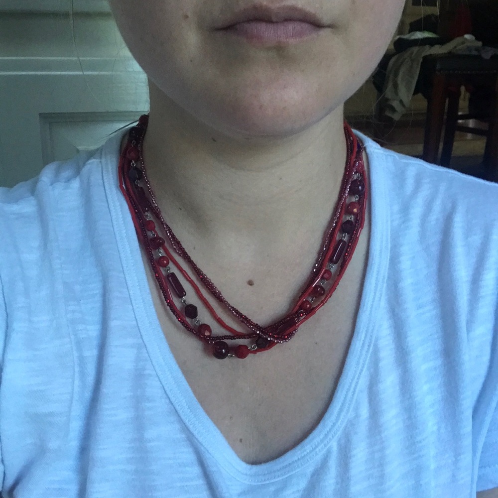 Red beaded necklace